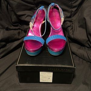 Brand New Azalea Wang Multicolored Wedge Platform Sandals